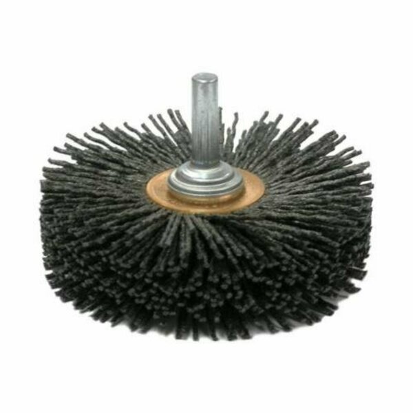 Nylox Wheel Brush, Conflex, 3 in Brush Dia, 1 in Face W, Crimped Filament/Wire Type, 0.055 in Filament/Wir 86172